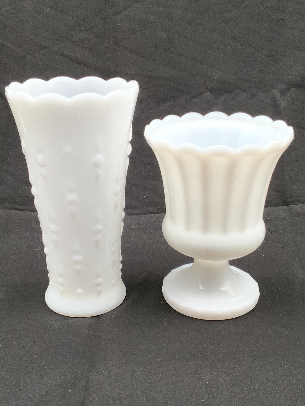 Vintage Milk Glass Vase Bundle - Anchor Hocking & E.O. Brody Mid-Century Modern